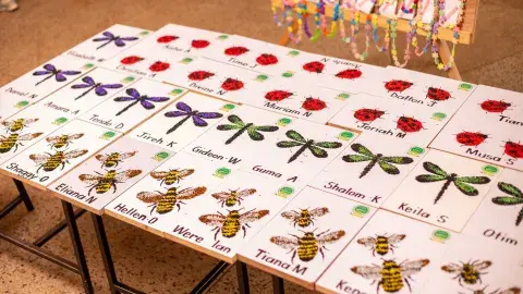 Baby, insect bead work