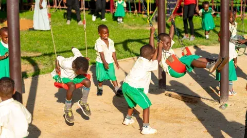 Fun time in sand area