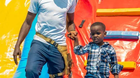 Jumping in the castle