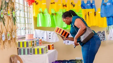 Parent checking handwork